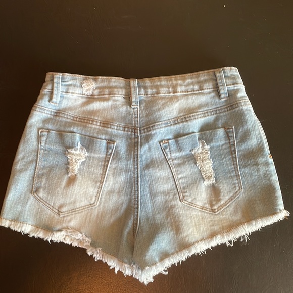 Chi Ole American Flag Stars & Stripes Distressed Denim Jean Shorts - Size Small - Picture 4 of 10